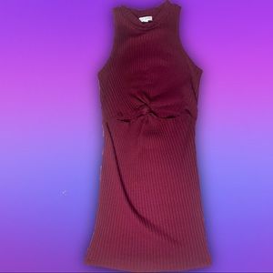 LA Hearts (pacsun) maroon cutout dress